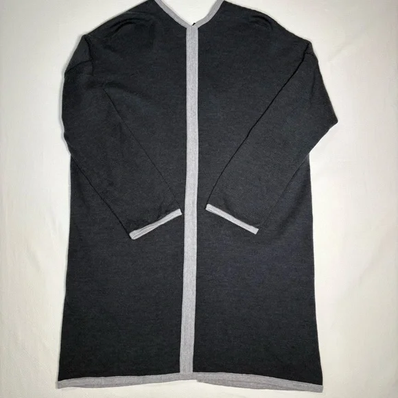 Eileen Fisher merino wool cardigan long duster versatile sustainable womens sz M - Picture 5 of 12